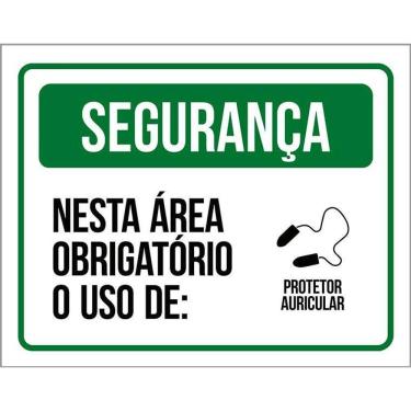 Imagem de Placa De Segurança - Obrigatório Protetor Auricular 36X46