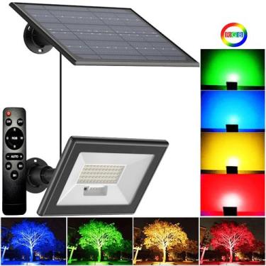 Imagem de Refletor Solar Jardim 60 Leds 600x Colorida Verde Amarela Azul Vermelh