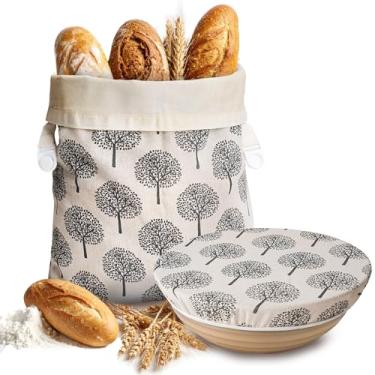 Imagem de Sacos de pão de cera de abelha reutilizáveis para cobertura de tigela de fermento e algodão, sacos de armazenamento de pão de fermento, saco de freezer para manter fresco, essencial de padaria