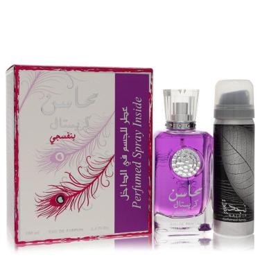 Imagem de Kit Presente Feminino Lattafa Mahasin Crystal Violet EDP With 50 Ml Desodorante Em 100