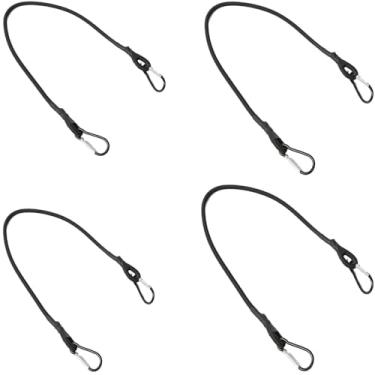 Imagem de ThtRht Pacote com 4 cabos elásticos de substituição para cerca de telefone com ganchos elásticos pequenos elásticos com clipe mosquetão tiras elásticas para montagem de cerca de celular com suporte de