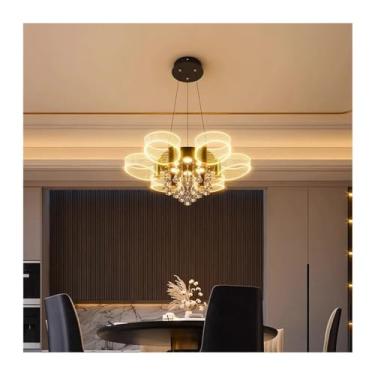 Imagem de Lustre luxuoso, decoração moderna para casa, luzes led, luminárias pendentes, compatíveis com lustres de sala de estar, compatíveis com luz suspensa para sala de jantar, iluminação interna,