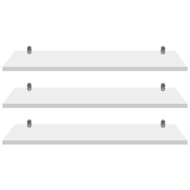 Imagem de Kit 3 Prateleiras Branca Mdf 30x9 Suporte Cadeirinha Decorar