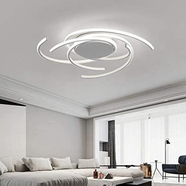 Imagem de Moderno LED Luz de Teto Regulável Sala de Estar Sala de Jantar Lâmpadas Pendentes com Controle Remoto Art Deco Design Clássico Metal Acrílico Abajur Lustre para Cozinha Banheiro Corredor D56