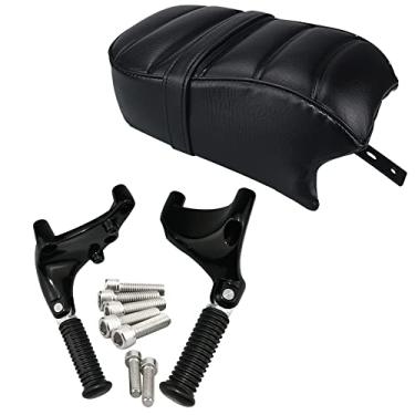 Imagem de ONETK - Assento de almofada de passageiro com kit de suporte para pedal de passageiro compatível com modelos Harley Davidson 2016-2020 Sportster Iron 883 XL883N