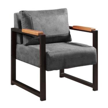 Imagem de Poltrona Decorativa Ferro Estilo Industrial Ipanema - Gonçalves Decor,