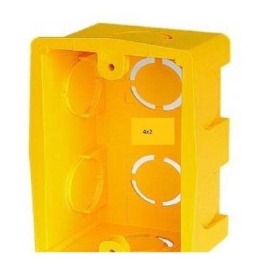 Imagem de Caixa De Luz Para Embutir Parede 4X2 - 10 Unid. - DRT, AMARELO