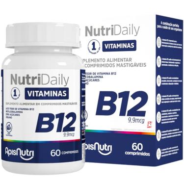Imagem de NUTRIDAILY VITAMINA B12 METILCOBALAMINA 60 COMPRIMIDOS MASTIGAVEIS FRUTAS VERMELHAS - APISNUTRI