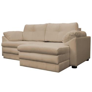 Imagem de Sofá Retrátil 2 Lugares Bipartido Sala de Estar Bali 175cm Couro Bege - Gran Belo