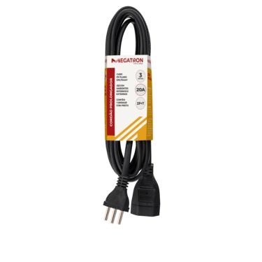 Imagem de Extensao Cabo Prolongador PP 3X2,50MM 3 Metros Preto 413