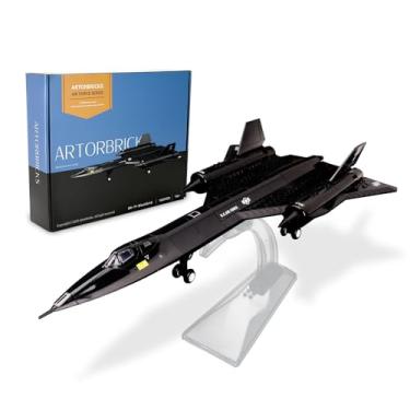 Imagem de ArtorBricks SR-71 Conjunto de construção militar de avião Blackbird de reconhecimento com suporte de exibição - Kit de modelo de 183 peças para adultos, colecionadores e amadores