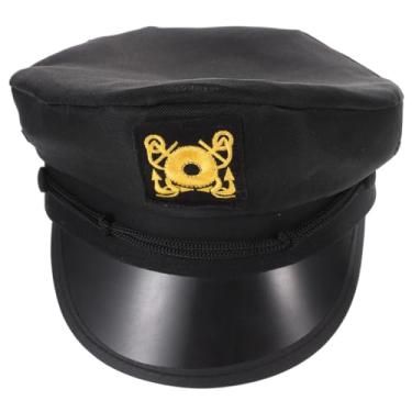 Imagem de NOLITOY Chapéu de capitão preto chapéu de barco boné de marinheiro chapéus para mulheres chapéus pretos para homens chapéu de almirante marinho chapéu de motorista chapéu capitão chapéu de capitão