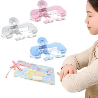 Imagem de 3 suportes de página de livro para leitura, tok de acrílico transparente de 12° mãos livres para leitura ou fixação de diário de música de piano, marcadores portáteis antiderrapantes para suporte