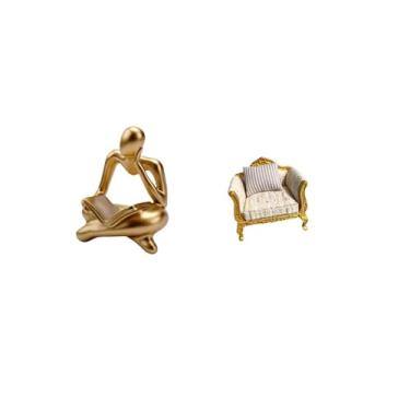 Imagem de Fenteer Estátua de Sofá Abstrata em Miniatura, Decoração para Mesa, Sala de Estar, Prateleira, Escritório, Estante, Artesanato, Simulação de Móveis, Brinquedo