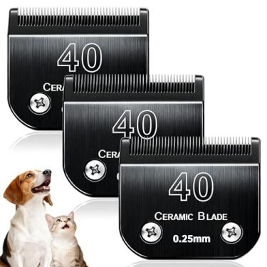 Imagem de Lâminas de reposição para tosadores de cães compatíveis com cortadores de cachorro Andis, a maioria dos cortadores de animais de estimação OsterA5, Wahl KM Series (preto (40))