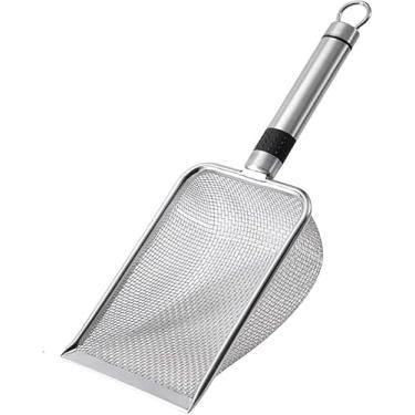 Imagem de Pá Higiênica para Areia de Gato em Aço Inoxidável 304 Peneira Coletora Antiferrugem para Limpeza de Caixa Sanitária