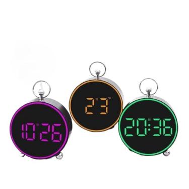 Imagem de Despertador Digital de Mesa com Data e Temperatura, Relógio com Display e Função Alarme, Mostra o Dia da Semana(Cor aleatória)