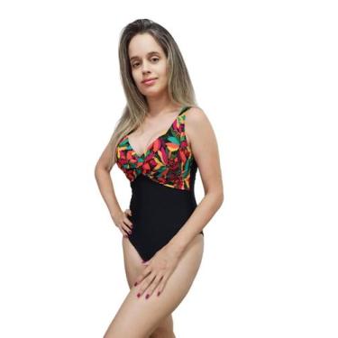 Imagem de Maiô feminino plus size com bojo recorte estampado P ao 52 - Gerbya, M