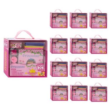 Imagem de Kit C/ 15 Livro-Box - Princesas C/ Canetas E Acess. Lembrancinha Desen