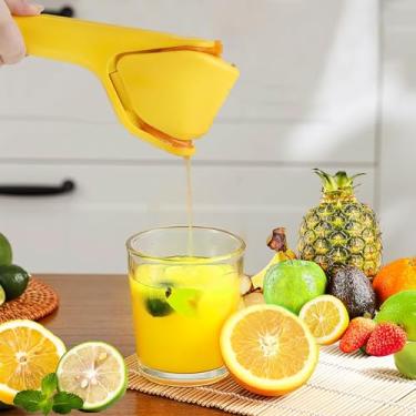 Imagem de Espremedor de limão, espremedor portátil de limão, espremedores de frutas de metal fáceis de fazer suco de limão, limão, cirtus, laranja, frutas. (Amarelo)