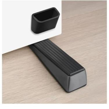 Imagem de Cunha de batente de porta resistente feita de zinco e borracha de qualidade premium, adequado para qualquer porta e piso com protetores de parede autoadesivos