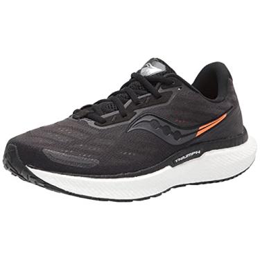 Imagem de Saucony Tênis de corrida masculino Triumph 19, Preto/branco, 12 Wide
