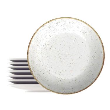 Imagem de Kit 8 Pratos De Sobremesa Porcelana 21Cm Tramontina Rustico