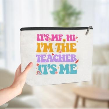 Imagem de Dançarina, enfermeira, professora, treinadora, ginástica, advogada, presentes, bolsa de maquiagem, bolsas de cosméticos para mulheres, meninas, irmãs, aniversário, Teacher 00644, 9.8 x 7 inch