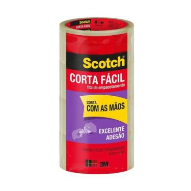 Imagem de Kit 4 Fita 3M, Scotch, de Empacotamento, Corta Fácil 45mm x 40m - 3M S