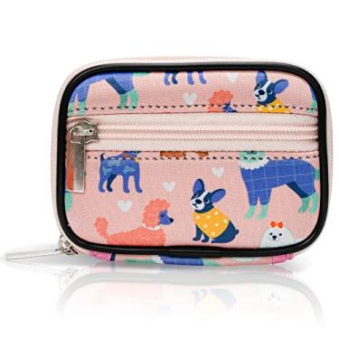 Imagem de Made Easy Kit Estojo de comprimidos – Caixa organizadora de medicamentos com vitamina e suplemento removível de sete dias – Dispensador compacto pronto para viagem com bolso com zíper (amante de cães rosa)