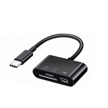 Imagem de Leitor de cartão SD, adaptador de cartão USB C para micro SD de alta velocidade, 3 compartimentos para SD/Micro SD/SDHC/SDXC/MMC