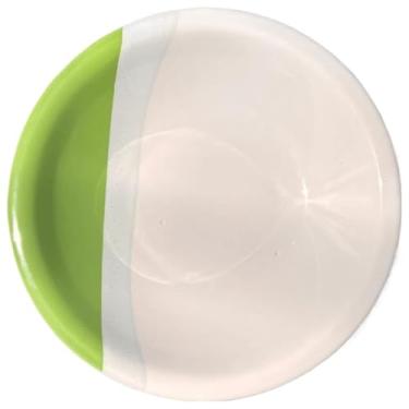 Imagem de Conjunto De LouçA, Composto Por Um Prato Raso De 25 Cm E Um Prato Fundo De 23 Cm(Branco com Verde,2 Pratos Fundos)