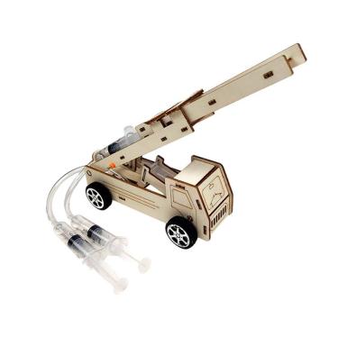 Imagem de Experimentos científicos DIY Caminhão de bombeiros hidráulico de madeira para crianças