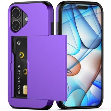 Imagem de Nvollnoe Capa para celular compatível com iPhone 17 com suporte de cartão de camada dupla resistente à prova de choque com compartimento oculto para cartão fina para mulheres e homens 6,3 polegadas