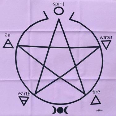 Imagem de Toalha Pentagrama Altar Tarot Lilás 70X70 Cm - META ATACADO