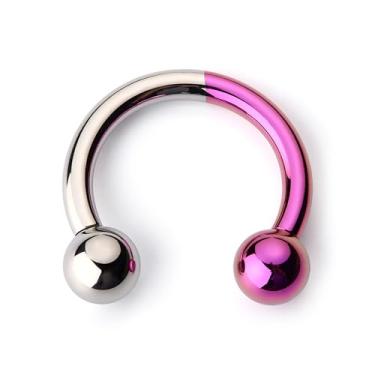 Imagem de BodyBonita Anéis de septo anodizados, anel de nariz de titânio G23, ferradura, anel PA grande 6G 8G 12G, calibres esticados de barra circular roscada internamente para orelhas, joias de piercing