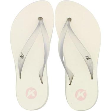 Imagem de Sandália de Dedo Kenner Ibiza Pro Lisa Tratorada Feminina, 38, Branco 