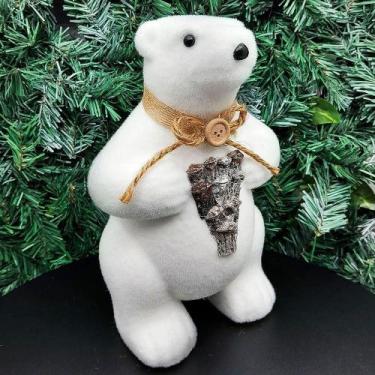 Imagem de Ursinho Polar Charmoso Decoração Natalina Em Isopor De 26cm - OUTRAS M