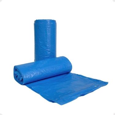 Imagem de Saco Para Lixeira Lixo Bobina Azul Resistente 100L- Com 5Un