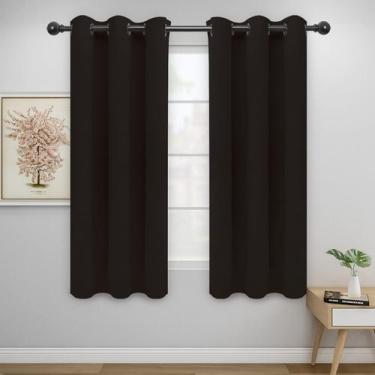 Imagem de Cortinas Easy-Going 2 painéis 107x183 cm Marrom escuro