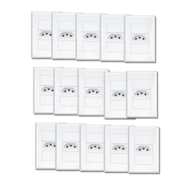 Imagem de 15 Tomadas Padrão 2P+T 10A Com Placa Evidence - FAME