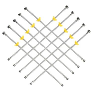 Imagem de Conector de torneira de 61 cm, mangueira flexível, aço inoxidável, trançado, linha de suprimento 1/5.1 cm FIP x 3/20.3 cm COMP conecta a pia da cozinha ao abastecimento de água, 10 peças