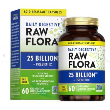 Imagem de Probioticos Digestivos Raw Flora 25 bilhões- 60 cápsulas (Importado) -