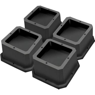 Imagem de MCXYEM Elevador de cama/elevador de cama/elevador de cama/elevador de móveis/elevadores de mesa/elevadores de moldura criar armazenamento sob a cama resistente para ajuste de altura de móveis preto