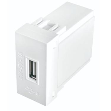 Imagem de Módulo Tomada Usb Bivolt 5 Watts - 5 Volts - 1a Habitat - 2736 - Fame Tomada Modulo Usb Bivolt Sh Fame 2736
