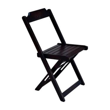 Imagem de Cadeira Dobrável De Madeira Maciça - Tabaco - Marrom