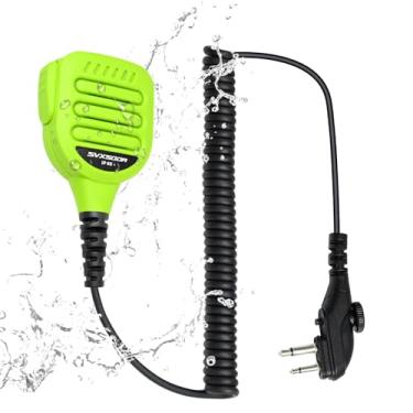 Imagem de Microfone de alto-falante de ombro IP65 à prova d'água para rádios Hytera - compatível com série BD/PD/TC, microfone de lapela durável com áudio claro para uso externo (verde)