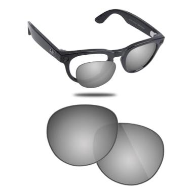 Imagem de Fiskr Lente de substituição compatível com óculos Ray-Ban Meta Headliner RW4013 (Gen 2) 50 mm AI, resistente a impactos e ajuste perfeito, Prata metálica, Tamanho �nico