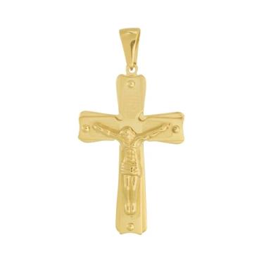 Imagem de Pingente de Aço Crucifixo com Cristo IPG 45x28mm