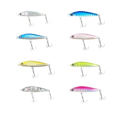 Imagem de HNJHTZ Iscas de pesca a lápis - adequadas para todos os tipos de águas, com olhos de pesca 3D, revestimento reflexivo a laser (18 g (8 peças))